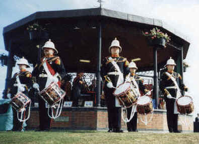 Drummers beat the retreat