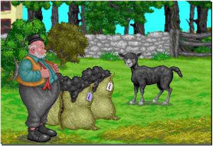 Farmer Stephenson and a bald black sheep