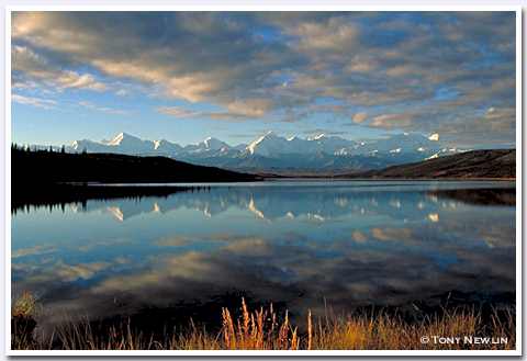 sky; mountains; snow capped; peaks; reflections; peaceful; placid; tranquil