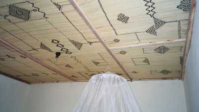 A rushwork ceiling