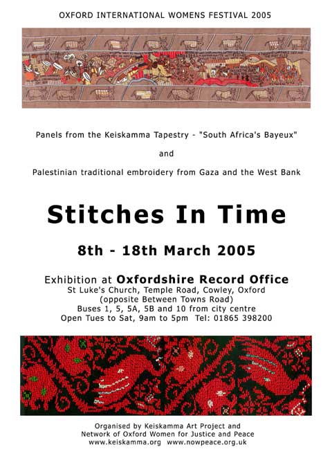Poster for embroidery exhibition 'Stitches in Time'